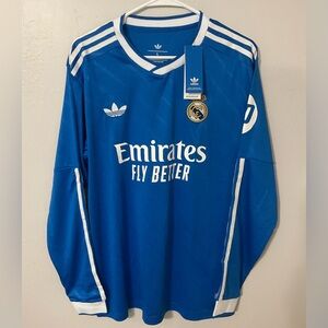 Real Madrid 25/26 Third Soccer  Blue Jersey - MBAPPE  - Long Sleeves,Size L New